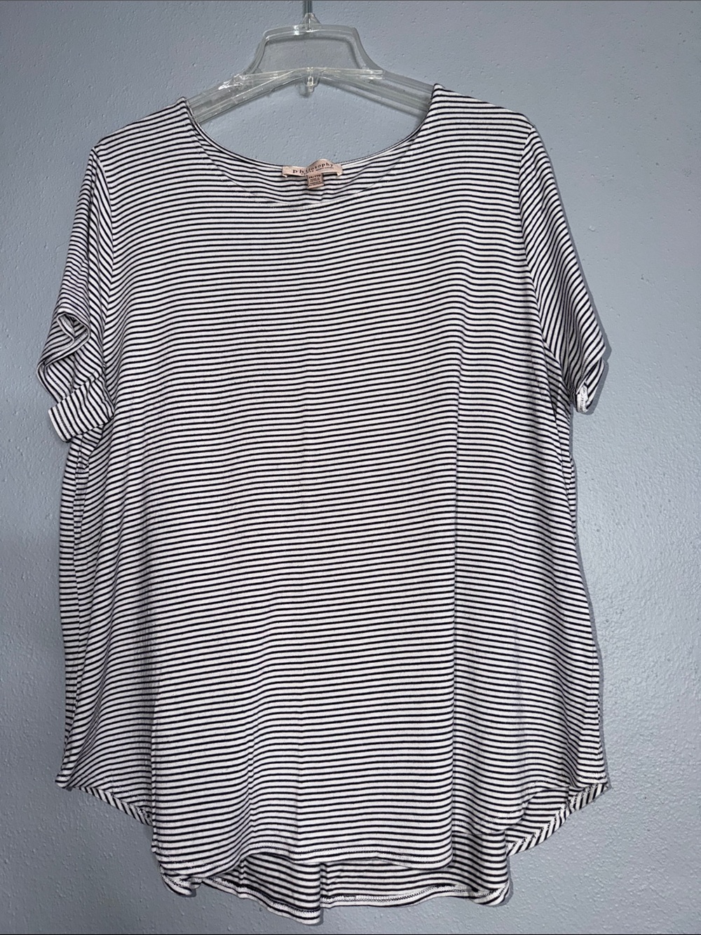 Philosophy Striped Short-Sleeve Crewneck Tee - Black & White